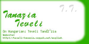 tanazia teveli business card